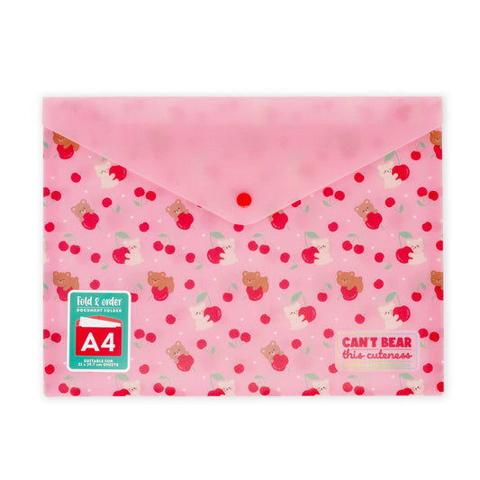 Legami Fold & Order Document Folder - Teddy Bear - Cherry