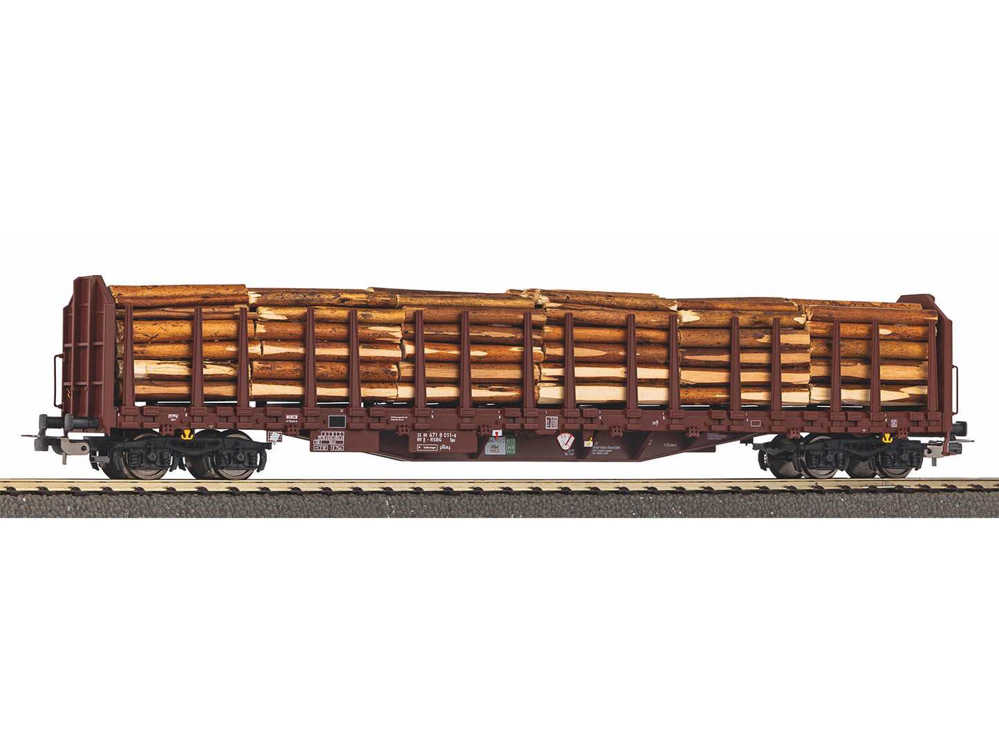 Piko Expert RSBG Roos-t642 Bogie Stake Wagon w/Timber Load VI HO Gauge PK24610