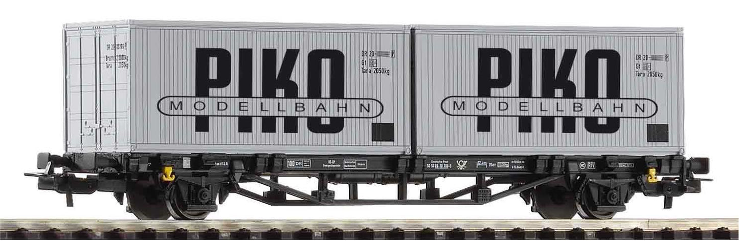 Piko Hobby DR VEB Piko Flat Wagon w/2xContainer Load IV HO Gauge PK27709