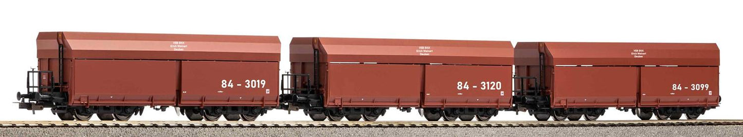 Piko Classic BKK Fad6770 Side Discharge Hopper Wagon Set (3) IV HO Gauge PK28300