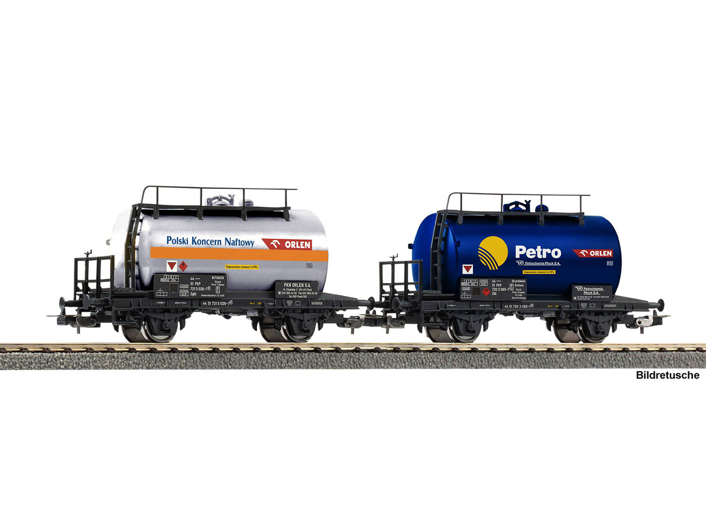 Piko 28347 Hobby PKP 2 Axle Tank Wagon Set (2) V HO Gauge