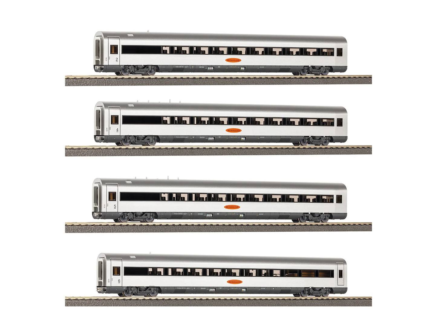 Piko DBAG Metropolitan Coach Set (4) V PK28350 HO Gauge