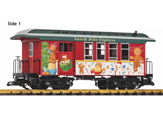 Piko 38671 North Pole Express Wooden Baggage Coach G Gauge