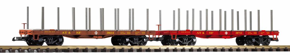 Piko Santa Fe Bogie Stake Wagon Set (2) PK38773 G Gauge