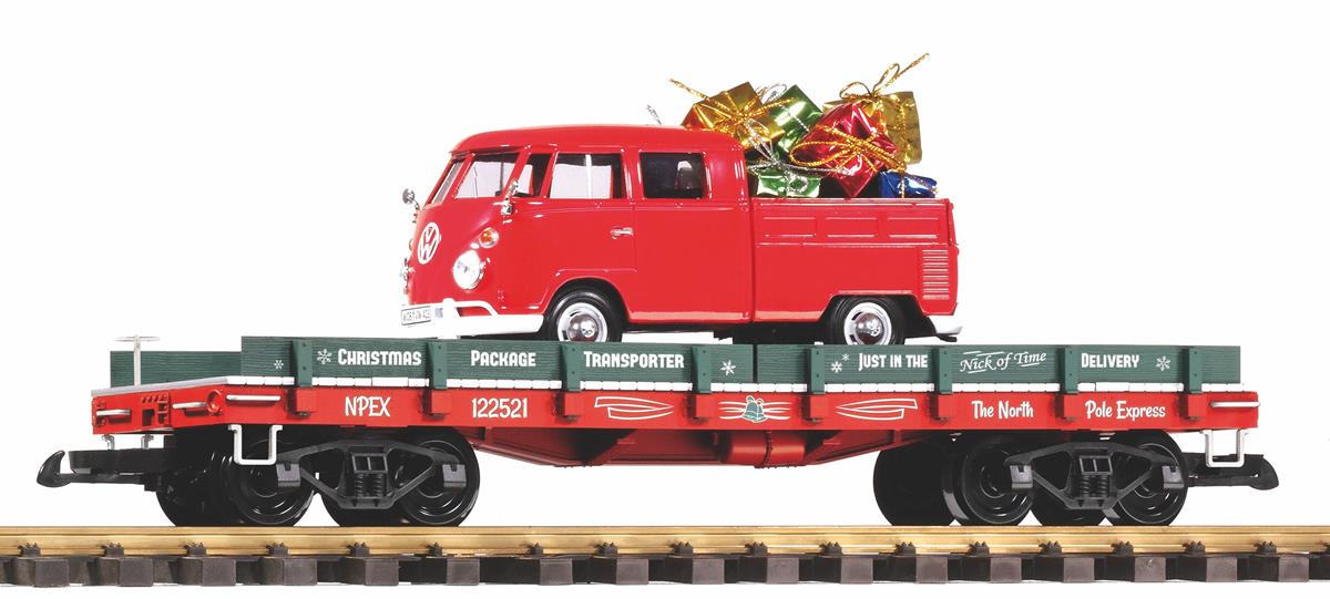 Piko Christmas Flat Wagon w/VW Kombi Van PK38776 G Gauge