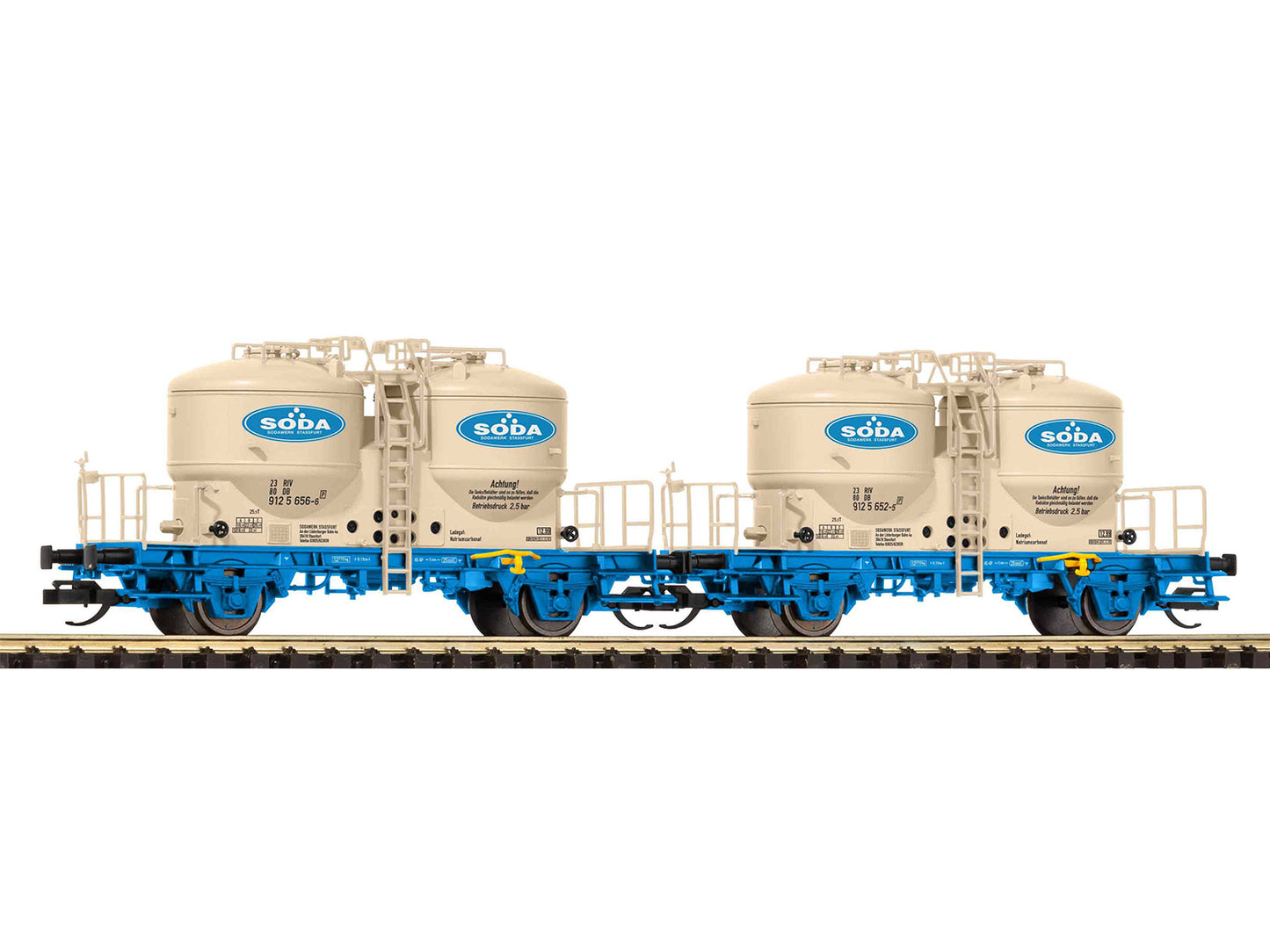 Piko DBAG Soda Cement Silo Wagon Set (2) V TT Gauge PK47682