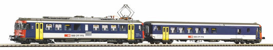 Piko 96854 Expert SBB RBe4/4 + BDt EW II Railcar & Trailer Set V HO