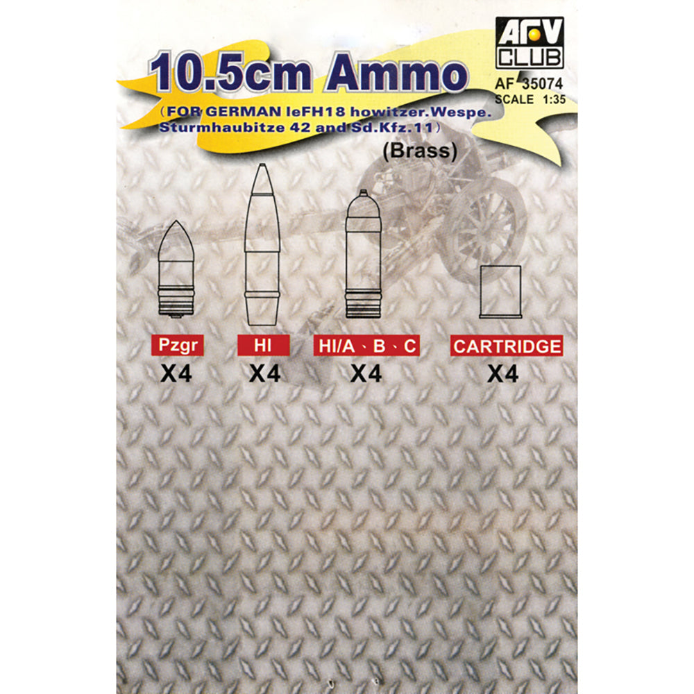 AFV Club AF35074 leFH18 10.5cm Brass Shells 1:35 Model Kit