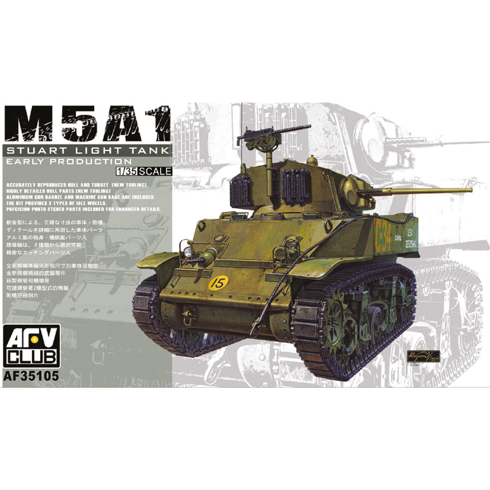 AFV Club AF35105 M5A1 Stuart Light Tank Early Production 1:35 Model Kit