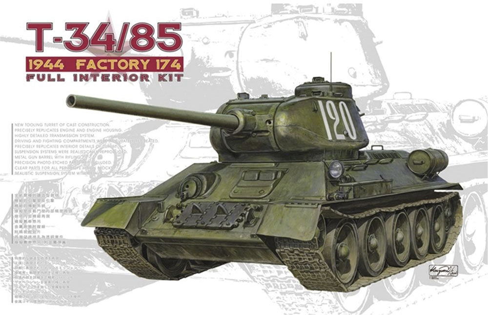 AFV Club 35145 Soviet Army T34/85 Mod 1944/45 Factory 174 1:35 Model Kit