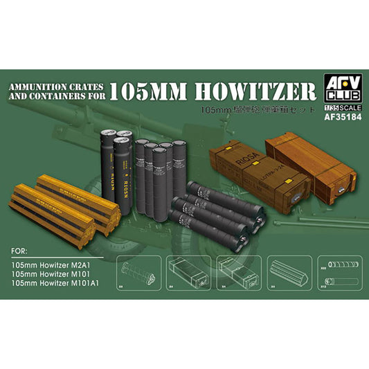 AFV Club AF35184 105mm Howitzer Ammo & Accessories 1:35 Model Kit