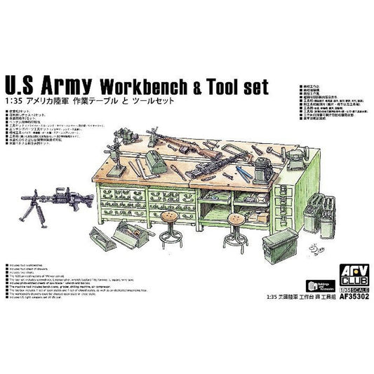 AFV Club AF35302 US Army Workbench & Tool Set 1:35 Model Kit