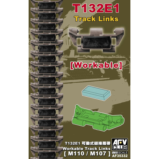 AFV Club AF35332 US T132E1 Workable Track Link for M110/M107 1:35 Model Kit
