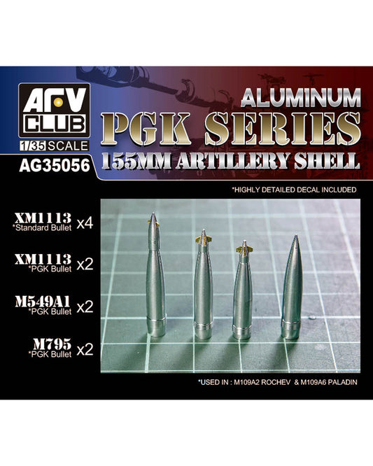AFV Club AG35056 US PGK Series 155mm Artillery Shells (aluminium) 1:35 Model Kit