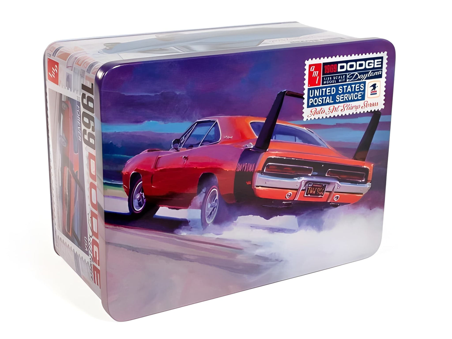 AMT 1232 1969 Dodge Charger Daytona Car USPS Stamp Tin 1:25 Model Kit