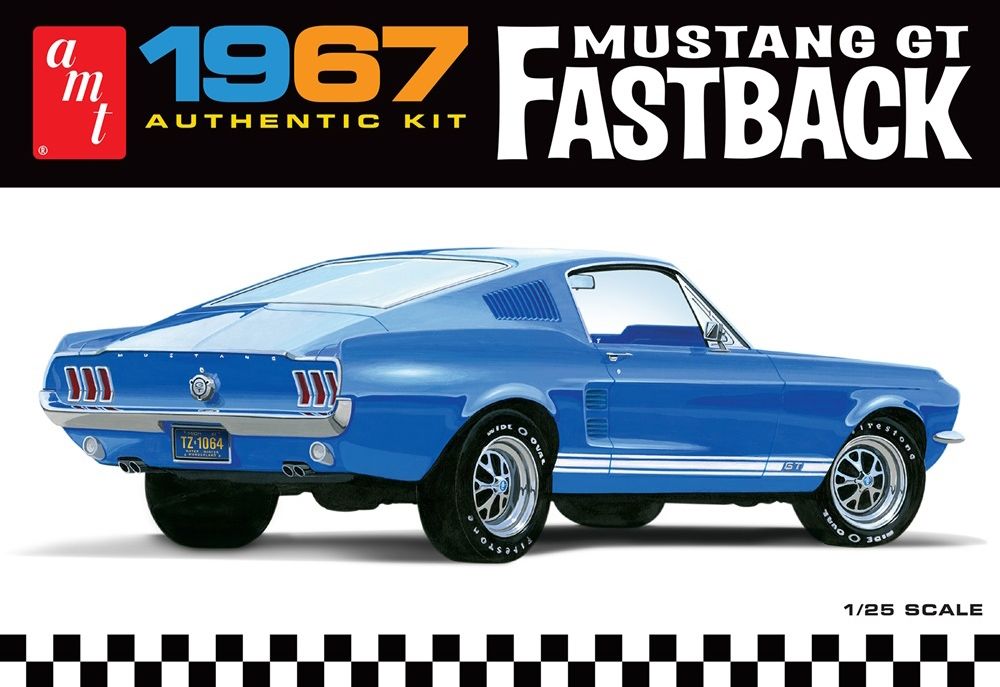 AMT 1241 1967 Ford Mustang GT Fastback Car 1:25 Model Kit