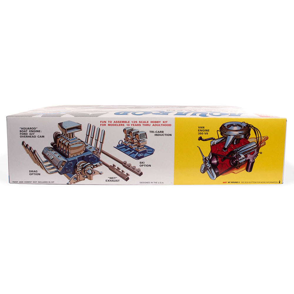 AMT 1338 Aquarod Race Team 1975 Chevy Van w/Drag/Ski Boat Trailer 1:25 Model Kit