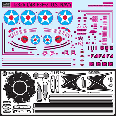 Academy Models 12326 USN F3F-2 VF-6 Fighting Six 1:48 Plane Plastic Model Kit