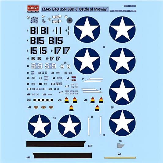 Academy 12345 US Navy SBD3 Battle of Midway Dive Bomber Model Kit
