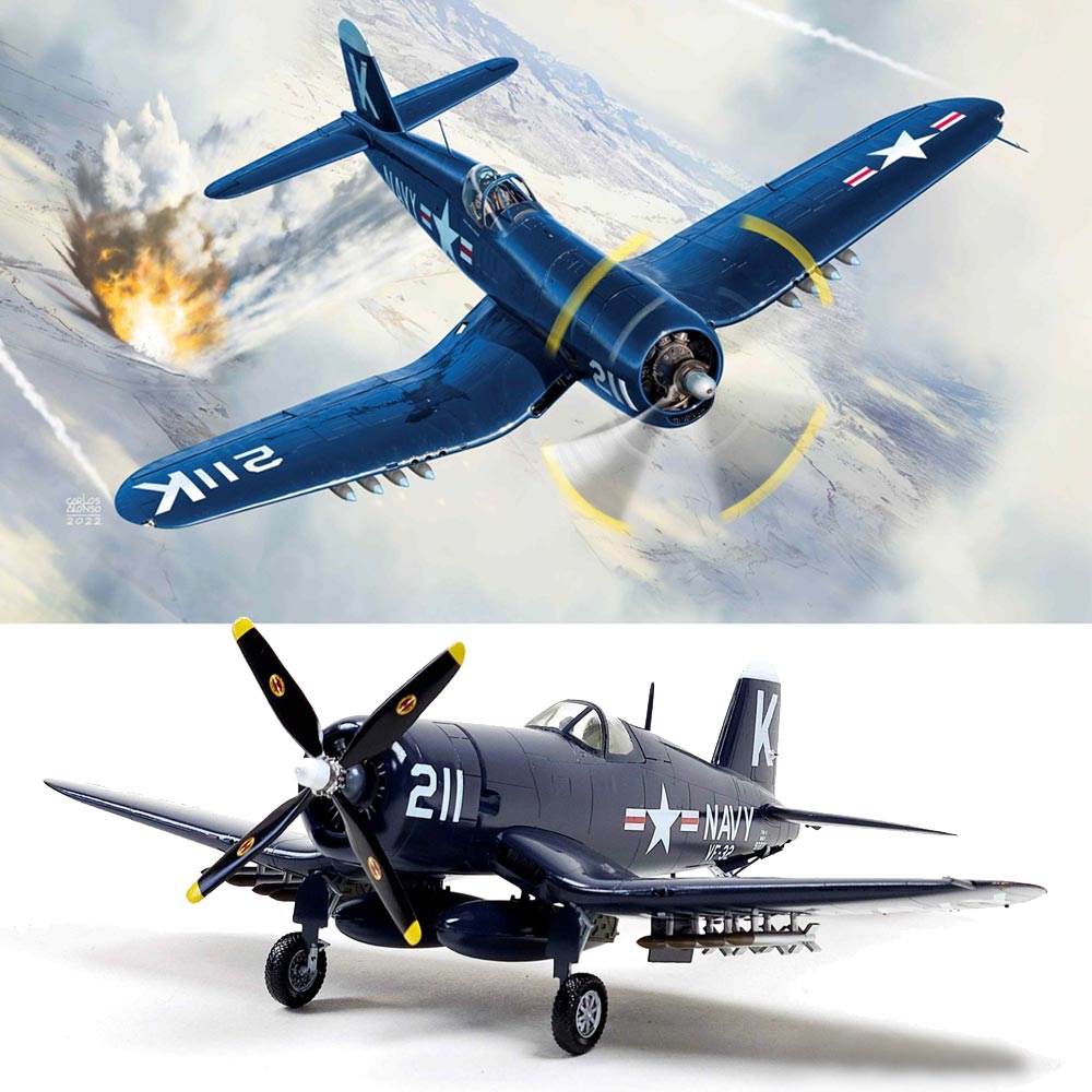 Academy 12353 USN F4U-4 Corsair Battle of Jangjin Reservoir 1:48 Model Kit