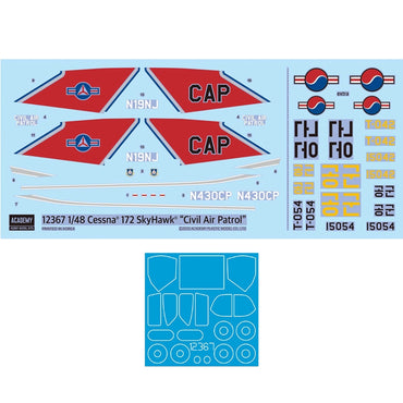 Academy 12367 US Civil Air Patrol Cessna 172 Skyhawk Aircraft 1:48 Model Kit