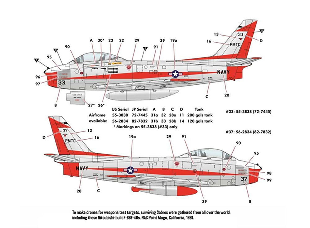 Academy 12369 US Air Force F-86F-40 Sabre Jet Fighter Aircraft 1:48 Model Kit