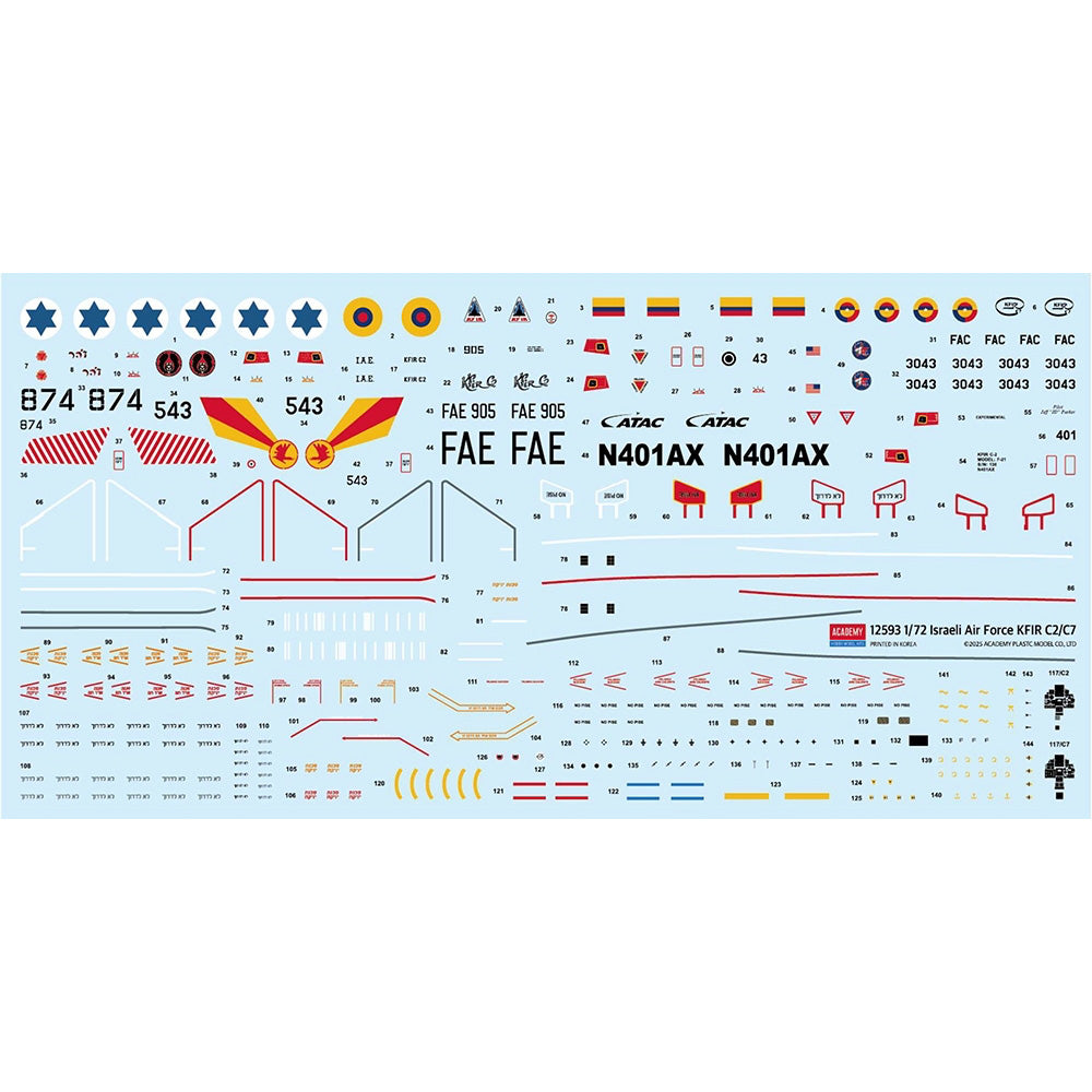 Academy 12593 Israeli Air Force Kfir C2/C7 1:72 Model Kit