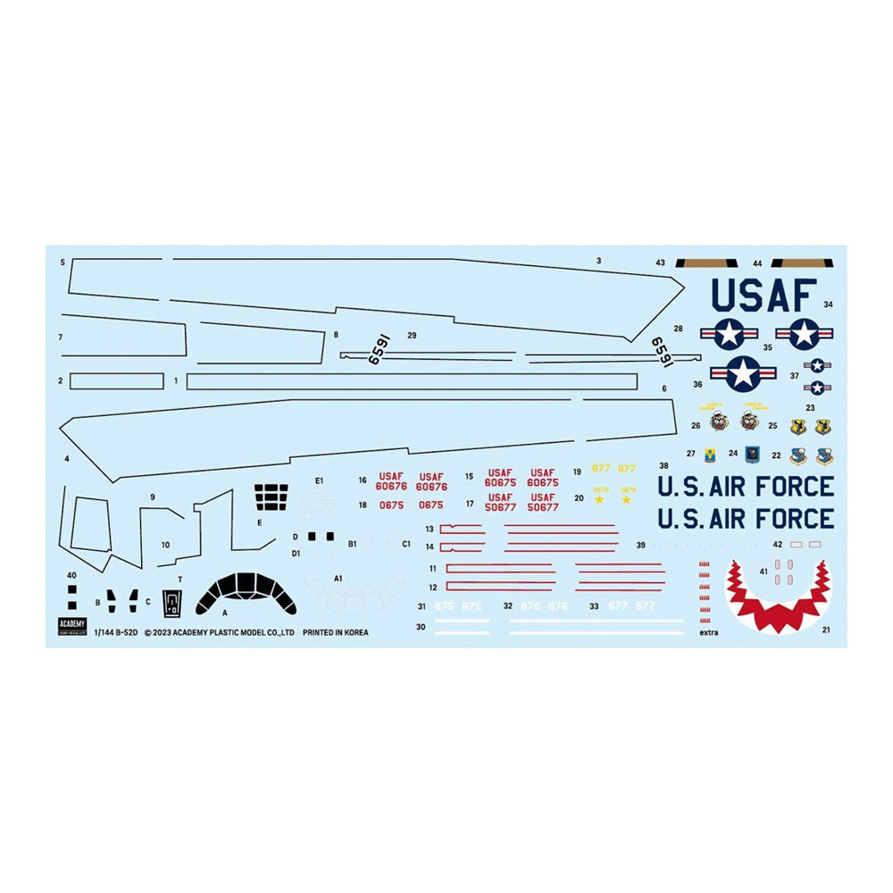 Academy 12632 US B-52D Stratofortress 1:144 Model Kit