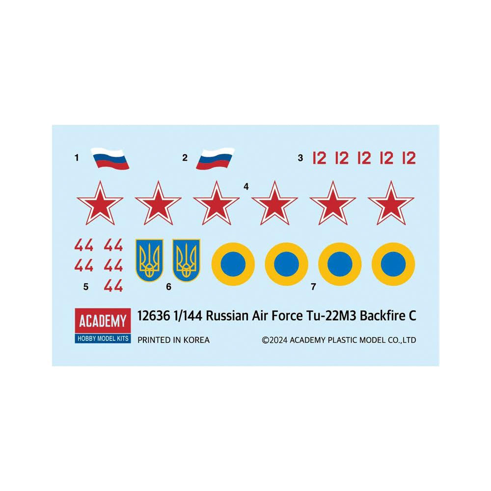 Academy 12636 Russian Air Force T-22M3 Backfire C 1:144 Model Kit