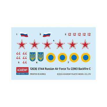 Academy 12636 Russian Air Force T-22M3 Backfire C 1:144 Model Kit