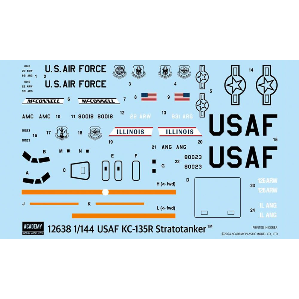 Academy 12638 USAF KC-135R Stratotanker, ca.2000s 1:144 Model Kit