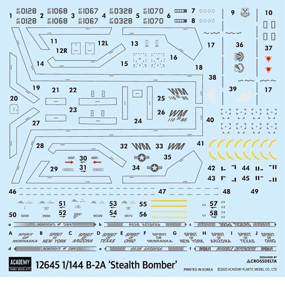 Academy 12645 US Air Force B-2A Stealth Bomber 1:144 Model Kit