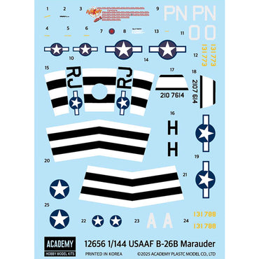 Academy 12656 US Air Force B-26B Marauder Medium Bomber 1:144 Model Kit