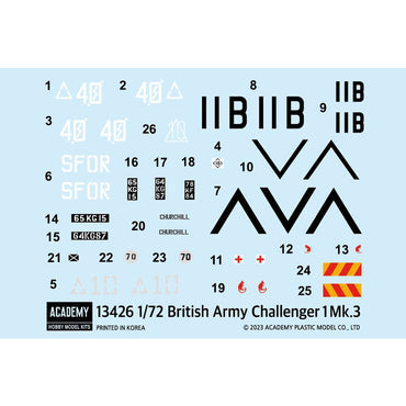 Academy 13426 British Army Challenger 1 Mk.3 Tank 1:72 Model Kit