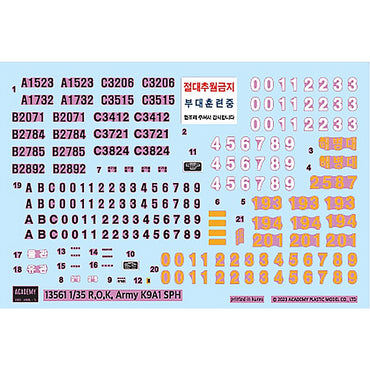 Academy 13561 Korean Army K9A1 Self-Propelled Howitzer 1:35 Model Kit