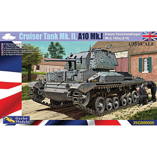 Gecko 350005 Kreuzer Panzerkampfwagen Mk II, 742(e) A10 w/ Figure 1:35 Model Kit
