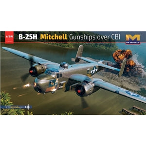 Hong Kong Models 01E37 B-25H Mitchell Gunships over CBI 1:32 Model Kit