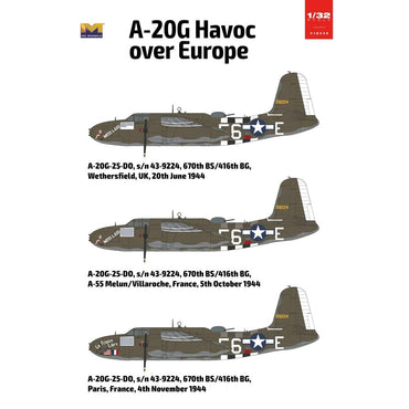 Hong Kong Models USAF A-20G Havoc over Europe 1944 1:32 Model Kit 01E39