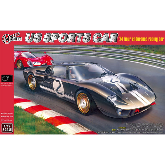 Magnifier US Sports Car 1:12 Plastic Model Kit MAG00019