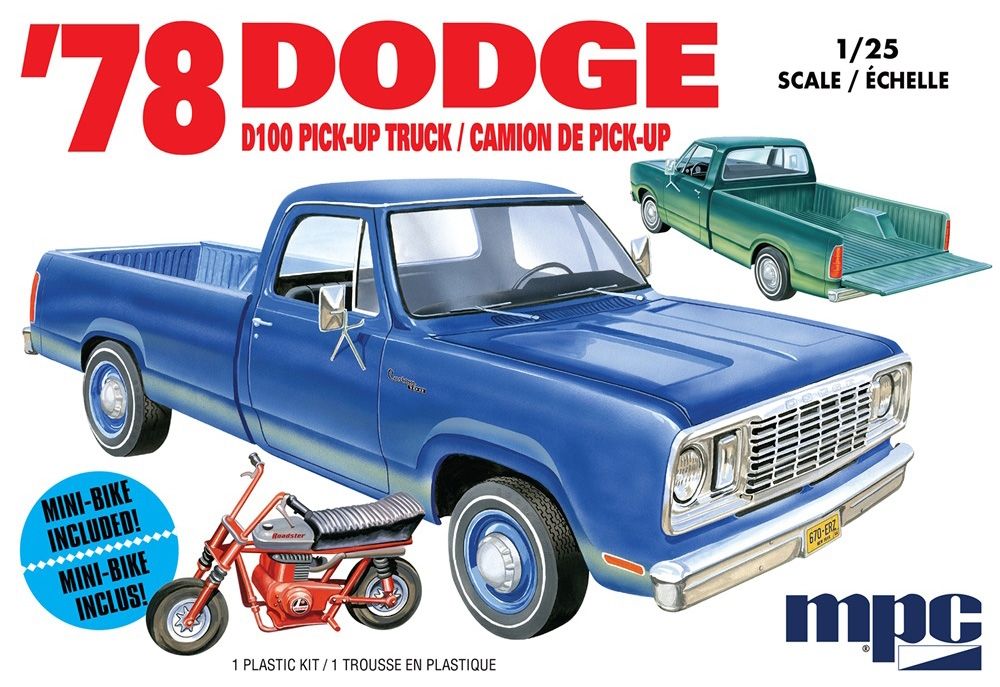 MPC 901M 1978 Dodge D100 Pickup Truck & Mini-Bike 1:25 Model Kit