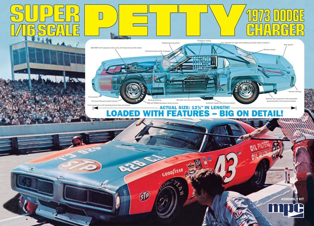 MPC 938 Richard Petty 1973 Dodge Charger Car 1:16 Model Kit