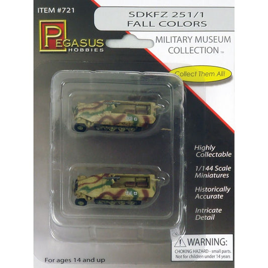 Pegasus 721 German Army SdKfz 251/1 Fall Half-Track Vehicles Model Kit