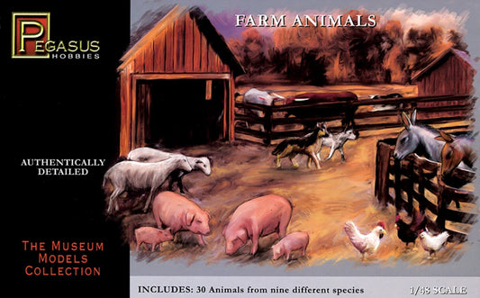 Pegasus 7006 Mission Animal Figures (Qty 30) 1:48 Model Kit