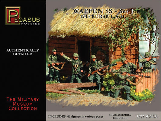 Pegasus 7201 WWII 1943 German Waffen SS Figures Set1 (46) 1:72 Model Kit