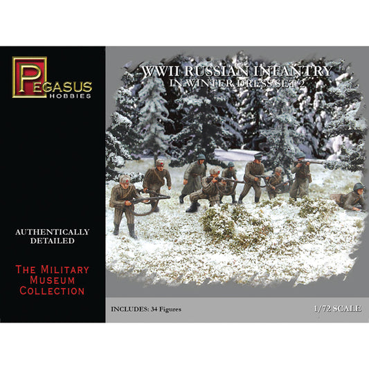 Pegasus 7272 WWII Russian Infantry in Winter Dress Set 2 1:72 Model Kit