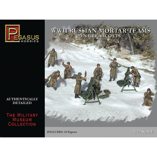Pegasus 7273 WWII Russian Mortar Teams in Greatcoats 1:72 Model Kit