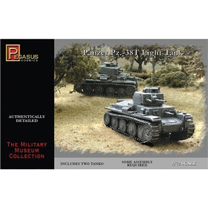 Pegasus 7620 Pz38t German Tanks (2 per box) 1:72 Model Kit
