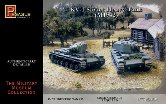 Pegasus 7666 Soviet Army KV-1 Late Heavy Tanks (Qty 2) 1:72 Model Kit