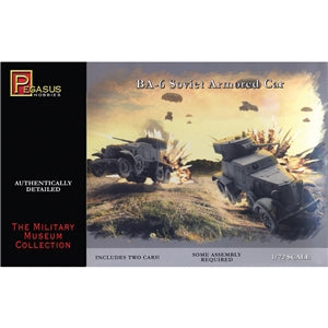 Pegasus 7672 BA-6 Armoured Cars (2 per box) 1:72 Model Kit