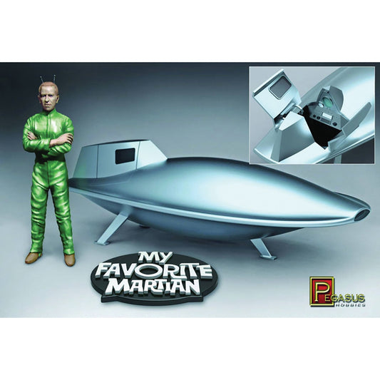 Pegasus 9912 My Favourite Martian Uncle Martin Figure & Spaceship 1:18 Model Kit